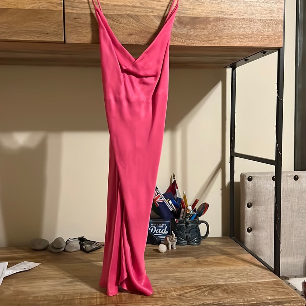 Hot Pink Satin Dress